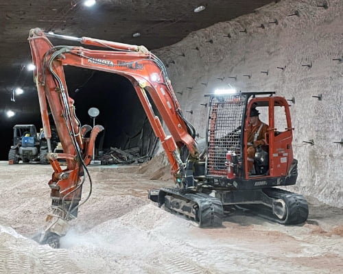 Mining equipment being used